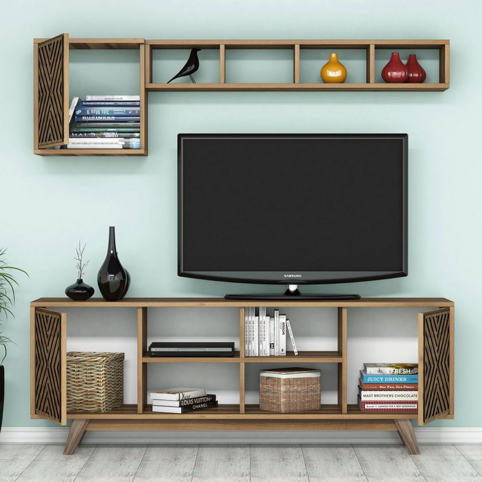 Hanah Home Inci - Conjunto de muebles de salón Nogal Hanah Home Inci - Conjunto de muebles de salón Nogal